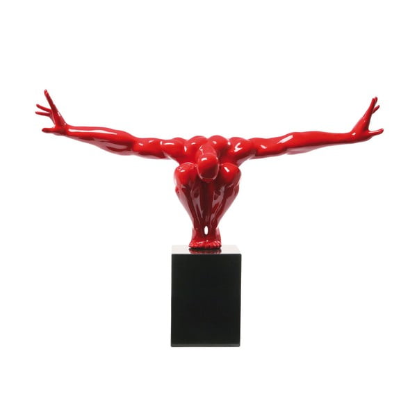 Červená dekoratívna socha Kare Design Atlet, 75 × 52 cm
