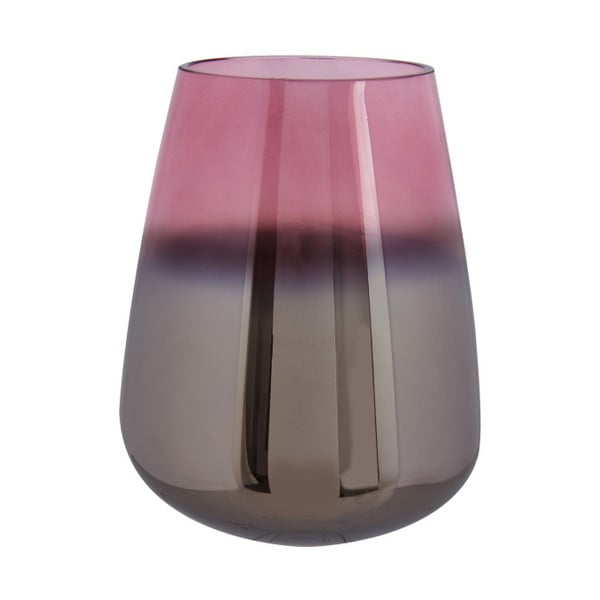 Ružová sklenená váza PT LIVING Oiled, výška 18 cm