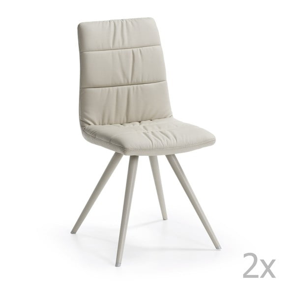 Sada 2 bielych stoličiek La Forma Lark2 Chrome