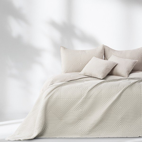 Krémový prešívaný pléd z mikrovlákna 220x240 cm Softa – Restilo-image-3