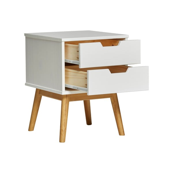 Biely nočný stolík z masívneho borovicového dreva Marckeric Baku-image-4