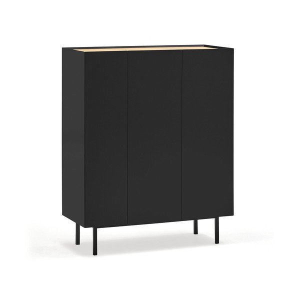 Čierna vysoká komoda v dekore duba 95x120 cm Arista – Teulat-image-4