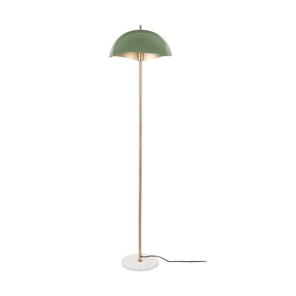 Stojacia lampa s kovovým tienidlom v zelenej a zlatej farbe (výška 154 cm) Waved – Leitmotiv
