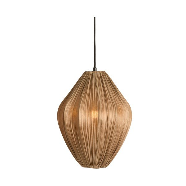 Hnedé závesné svietidlo s textilným tienidlom ø 12 cm Verita – Light & Living-image-1