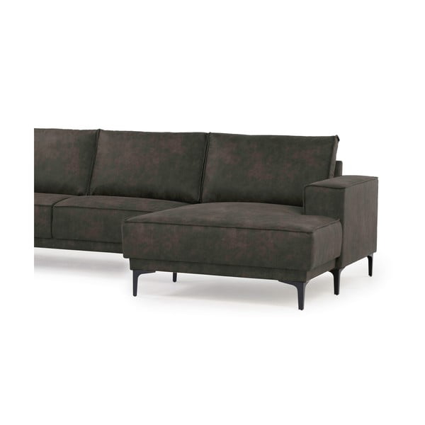 Antracitová rohová pohovka z imitácie kože (pravý roh) Copenhagen – Scandic-image-4