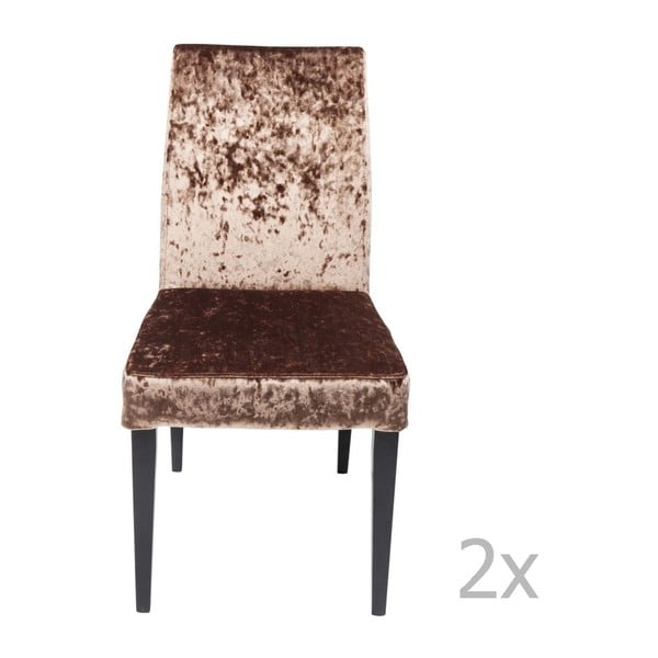 Sada 2 hnedých jedálenských stoličiek s nožičkami z bukového dreva Kare Design Mara