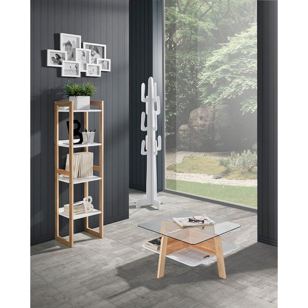 Konferenčný stolík so sklenenou doskou v prírodnej farbe 60x60 cm Varm – Tomasucci-image-1