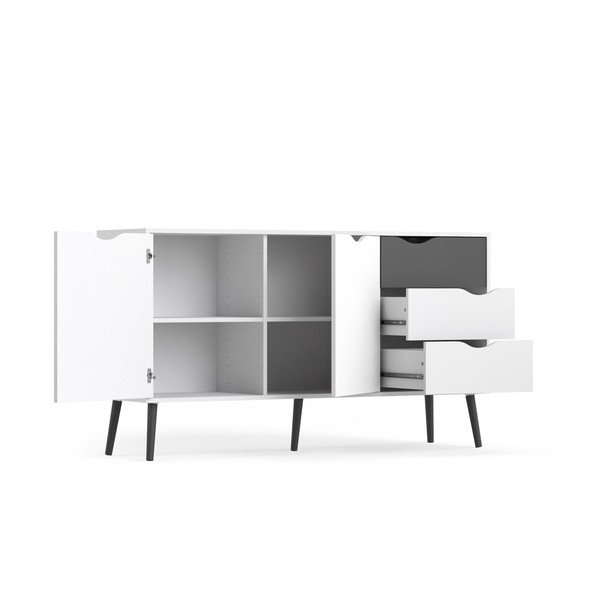 Čierno-biela komoda Tvilum Oslo, 147 x 82 cm-image-4