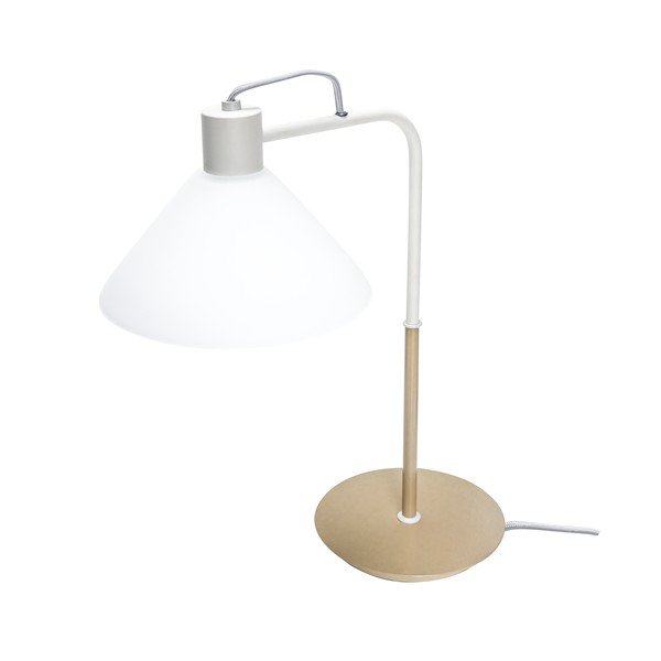 Biela stolová lampa so skleneným tienidlom (výška 44 cm) Spot – Hübsch-image-2