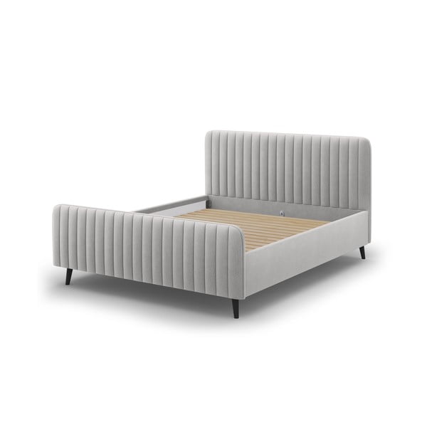 Svetlosivá čalúnená dvojlôžková posteľ s roštom 180x200 cm Lily - Micadoni Home