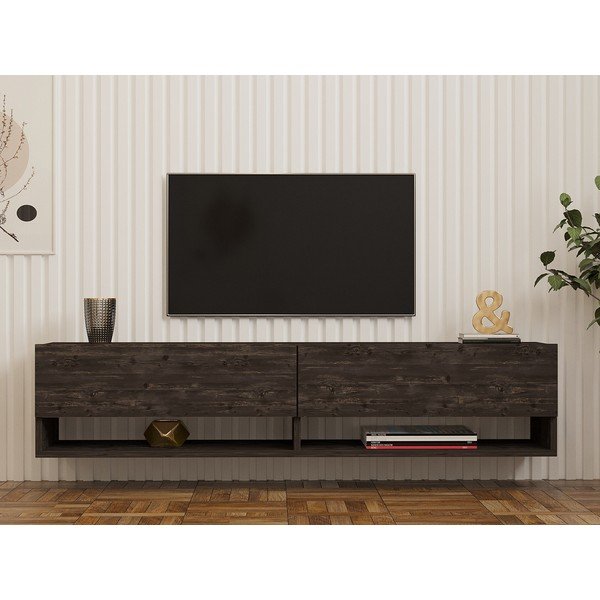 Antracitový TV stolík 141x31x30 cm Arges – Kalune Design-image-3