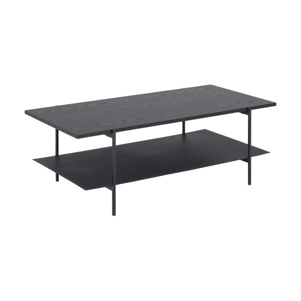 Čierny konferenčný stolík s doskou v dekore jaseňového dreva Actona Angus-image-4