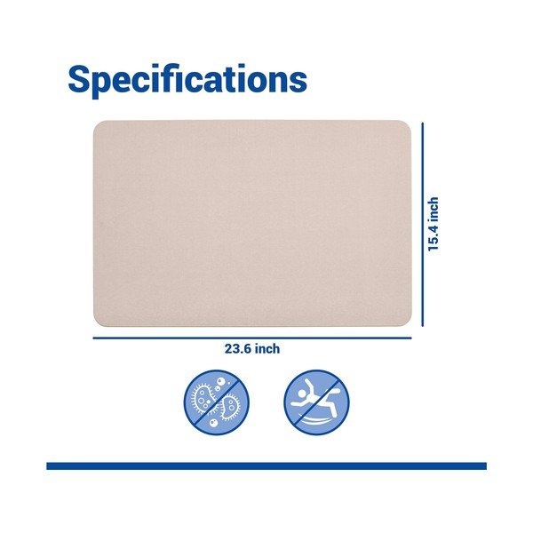 Béžová kúpeľňová predložka z kremeliny 39x60 cm Simi – Wenko-image-3