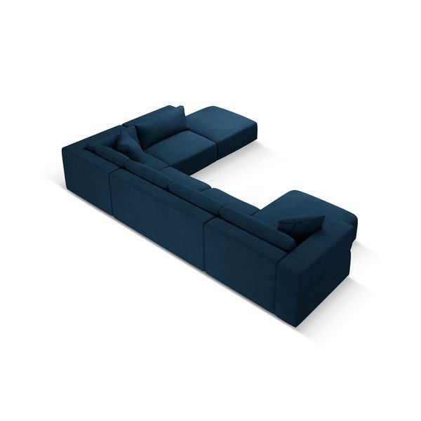 Modrá rohová pohovka do "U", pravý roh Esther - Milo Casa-image-3