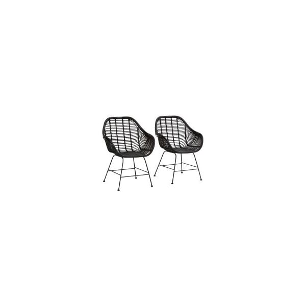 Čierne ratanové jedálenské stoličky v súprave 2 ks Kiran - Støraa-image-3