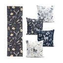 Súprava 4 vianočných obliečok na vankúš a behúň na stôl Minimalist Cushion Covers Christmas Forest