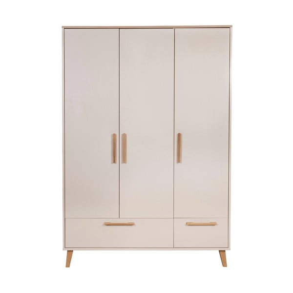 Krémová/v prírodnej farbe detská šatníková skriňa v dekore duba 138x200x55 cm Jil – Roba