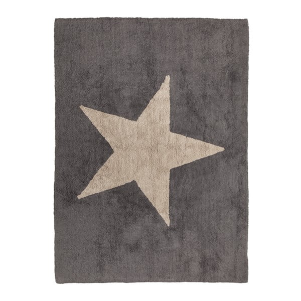 Sivý bavlnený koberec Happy Decor Kids Star, 160 x 120 cm