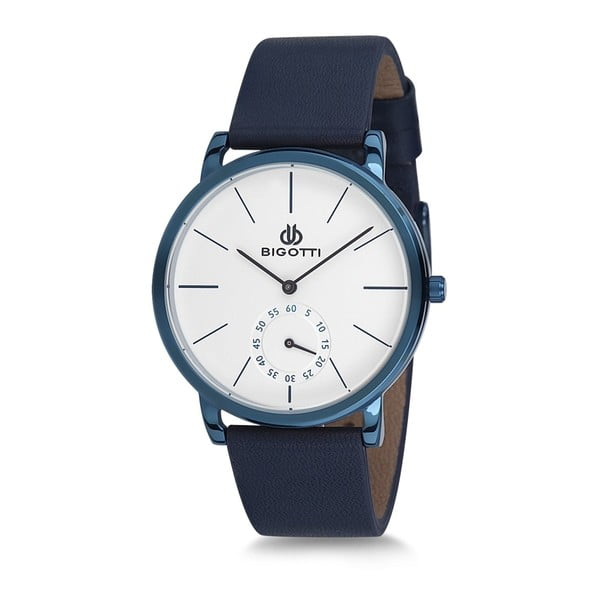 Pánske hodinky s modrým koženým remienkom Bigotti Milano Wave