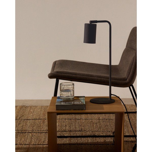 Čierna kovová stolová lampa (výška  49 cm) Manie – Kave Home-image-1