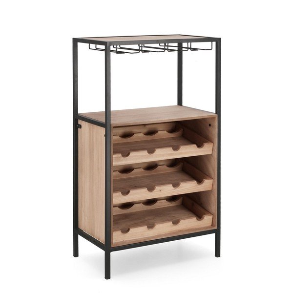 Vinotéka v prírodnej farbe počet fliaš 12, 51x91x30 cm Isaac – Yes Everyday-image-2