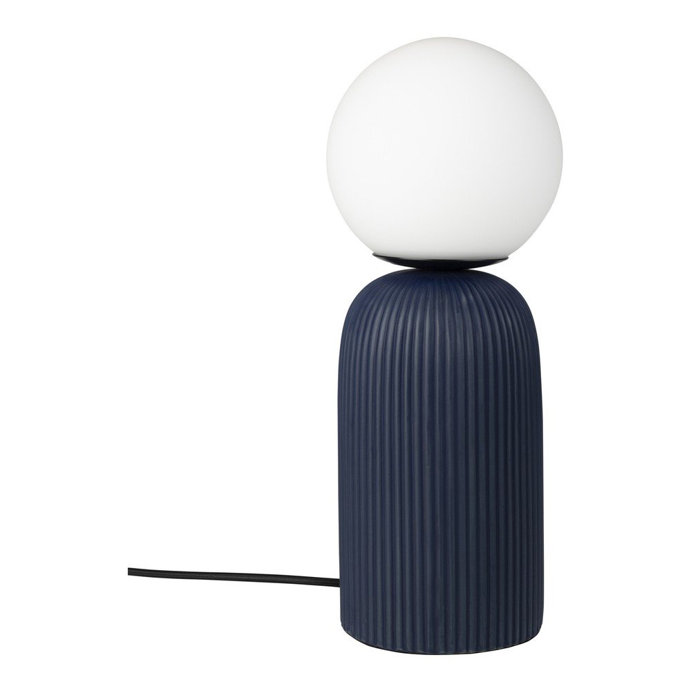 E-shop Modrá keramická stolová lampa so skleneným tienidlom (výška 38 cm) Dash – Zuiver