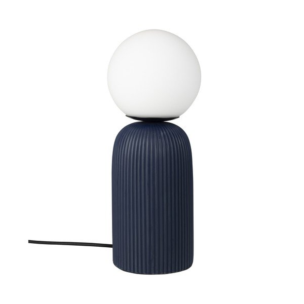 Modrá keramická stolová lampa so skleneným tienidlom (výška  38 cm) Dash – Zuiver