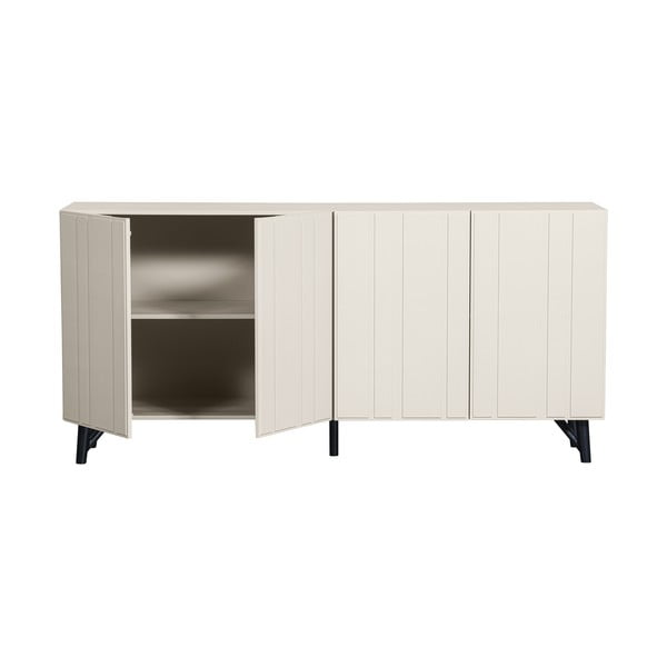 Krémová nízka komoda z borovicového dreva 181x85 cm Miller – WOOOD-image-3