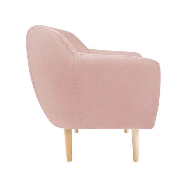 Svetloružové zamatové kreslo Mazzini Sofas Sardaigne-image-3