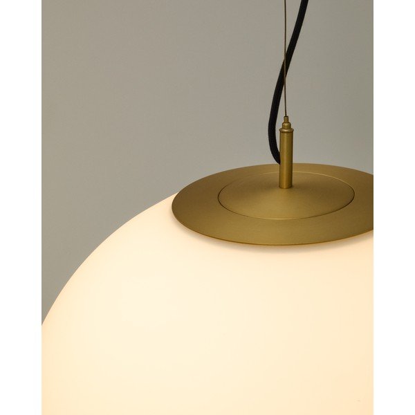 Biele/v zlatej farbe závesné svietidlo so skleneným tienidlom ø 10 cm Brisia – Kave Home-image-3