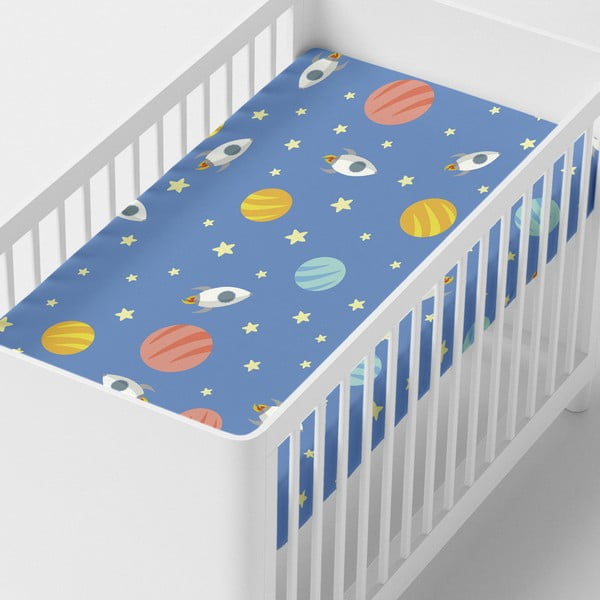 Detská bavlnená plachta Happynois Astronaut, 120 x 60 cm-image-1