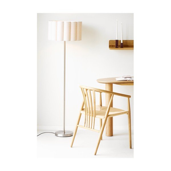 Béžová/v striebornej farbe ľanová stojacia lampa (výška  150 cm) Wattom – House Nordic-image-2
