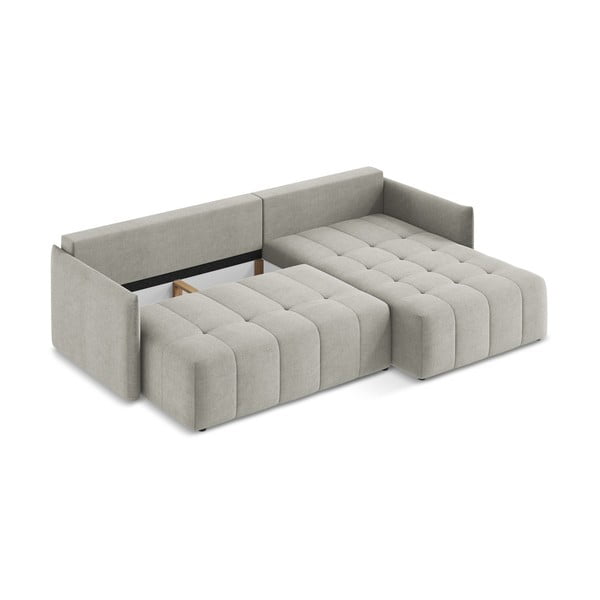 Svetlosivá rozkladacia/s úložným priestorom rohová pohovka (pravý roh/s leňoškou) Moku – Makamii-image-4