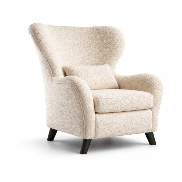 Béžové kreslo ušiak Miuform Miuf