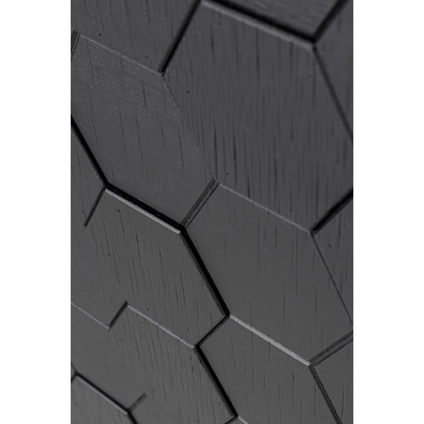 Čierna nízka komoda z borovicového dreva 135x90 cm Linc – White Label-image-4