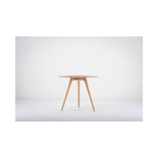 Odkladací stolík z dubového dreva s modrou doskou Gazzda Arp, ⌀ 55 cm-image-2