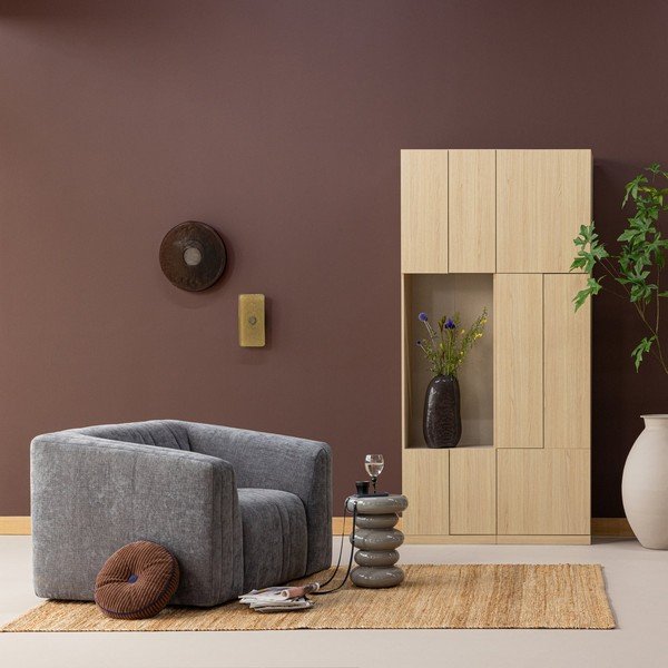 Modulárna skrinka v prírodnej farbe 108x215 cm Build – WOOOD-image-1