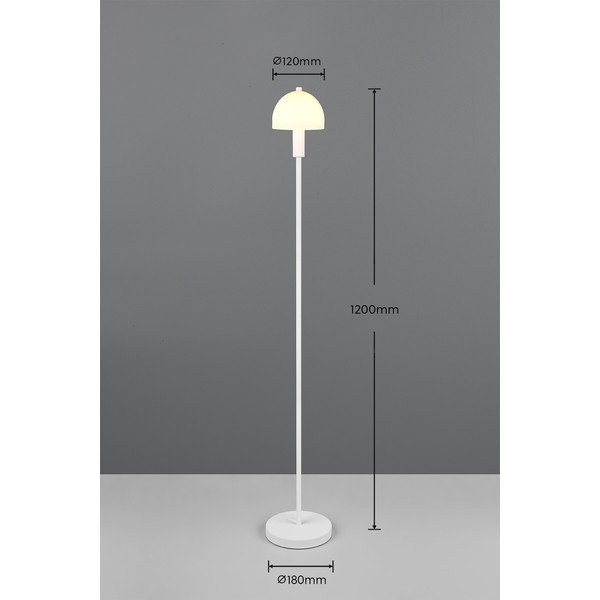 Biela stojacia lampa so skleneným tienidlom (výška 120 cm) Glenn – Reality-image-3
