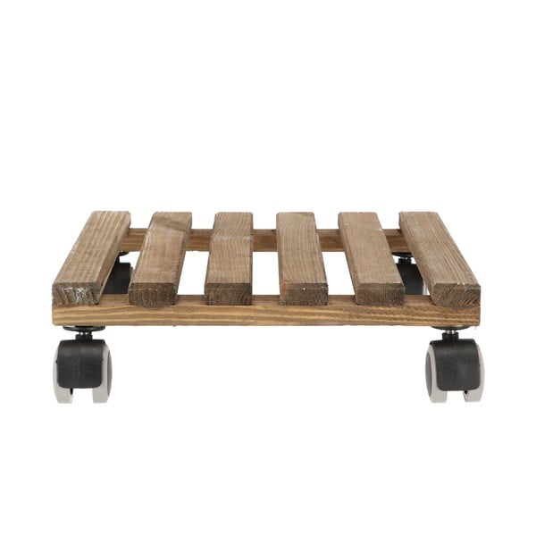 Hnedá drevená pojazdná podložka pod kvetináč Esschert Design, 29 x 29 cm-image-2