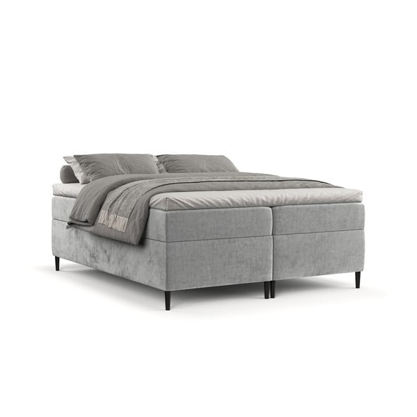 Sivá boxspring posteľ s úložným priestorom 180x200 cm Araya – Maison de Rêve-image-2