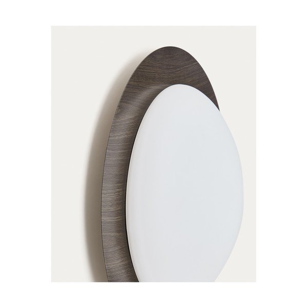 Tmavohnedé kovové LED nástenné svietidlo ø 40 cm Novae – Kave Home-image-3