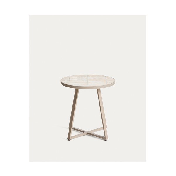 Okrúhly záhradný stolík s keramickou doskou ø 45 cm Tella – Kave Home-image-2