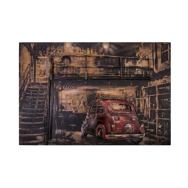 Dekoratívna kovová ceduľa Antic Line Garage Voiture Rouge, 120 x 80 cm