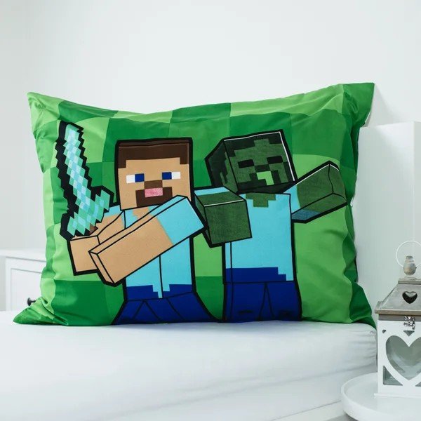 Zelená detská obliečka na jednolôžko z mikrovlákna 140x200 cm Minecraft Block Stack – Jerry Fabrics-image-3