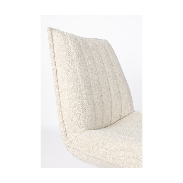 Biele kreslo z textílie bouclé Jax – White Label-image-1