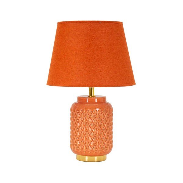 Oranžová keramická stolová lampa s textilným tienidlom (výška  44 cm) – Mauro Ferretti