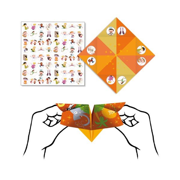 Sada 8 origami papierov so samolepkami Djeco Fortune-image-1