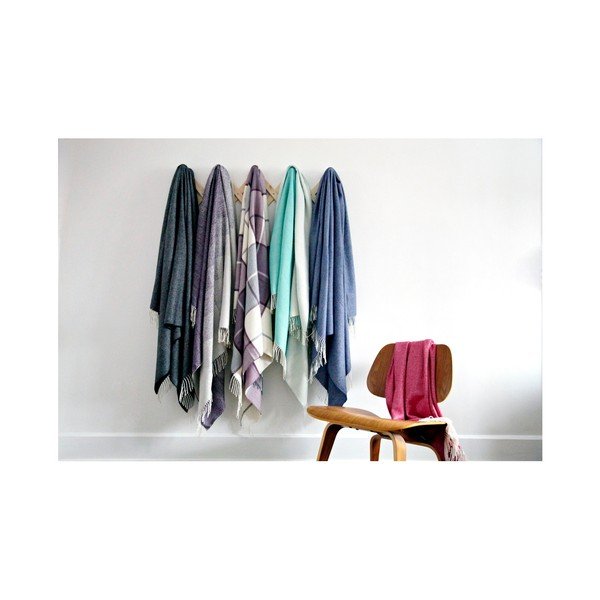 Modrá deka z alpaky Hawke&Thorn Bradshaw Check, 180 x 130 cm-image-4