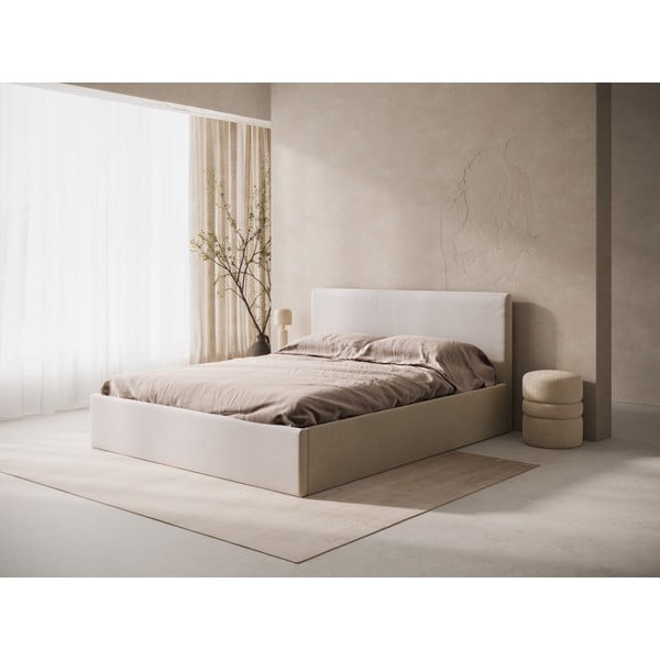 Béžové čalúnené čelo postele 210,5x100 cm Remo – Micadoni -image-1