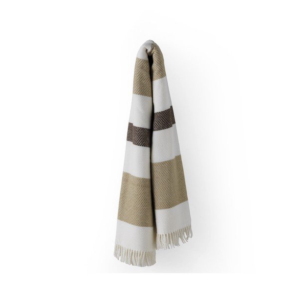 Bielo-hnedý pléd s podielom bavlny Euromant Granite, 140 x 180 cm-image-1